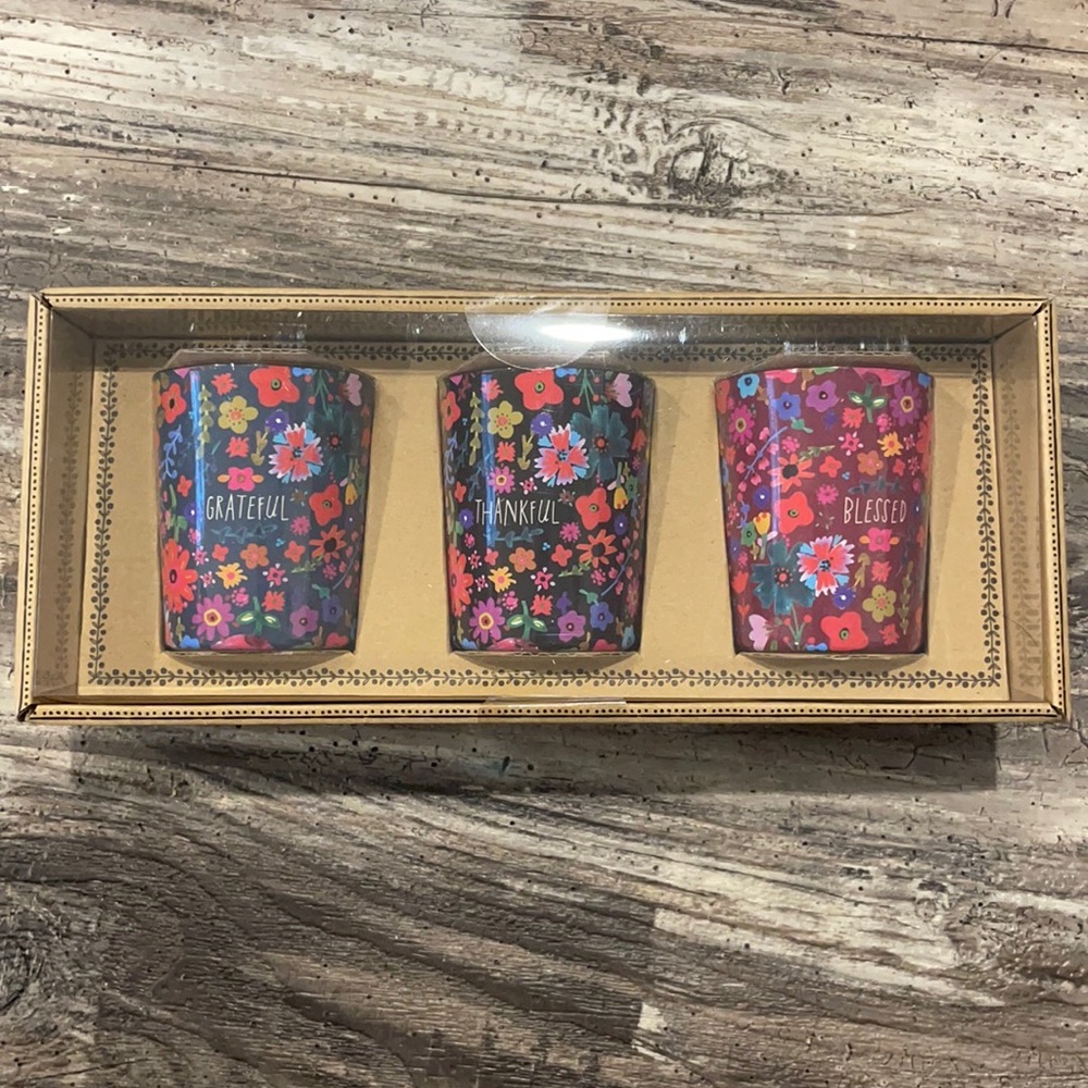 Set of 3 Natural Life Votive Candles